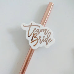 Team Bride Wedding Straw